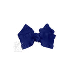 BROWN DOUBLE RUFFLE BOW ON CLIP