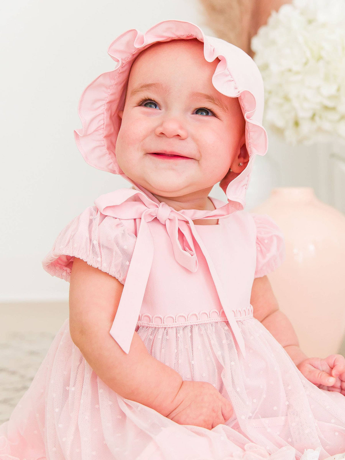 Baby Girls Baby Pink Bonnet