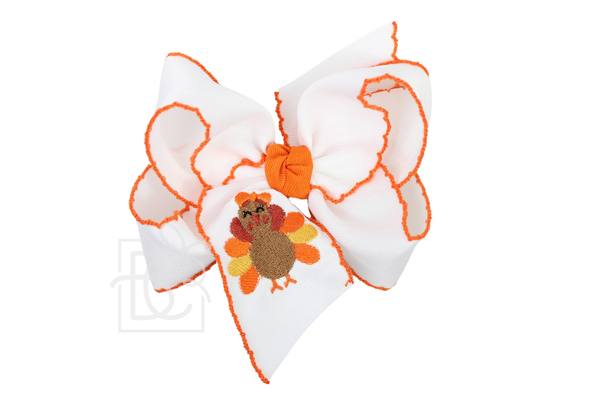 Embroidered Turkey Bow