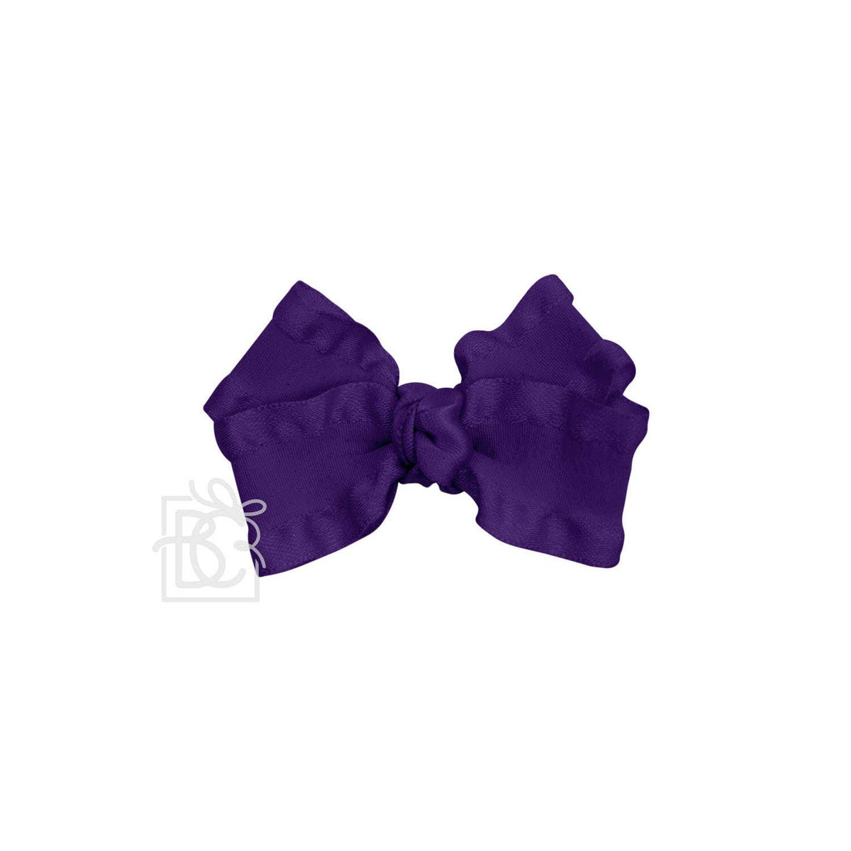 BROWN DOUBLE RUFFLE BOW ON CLIP