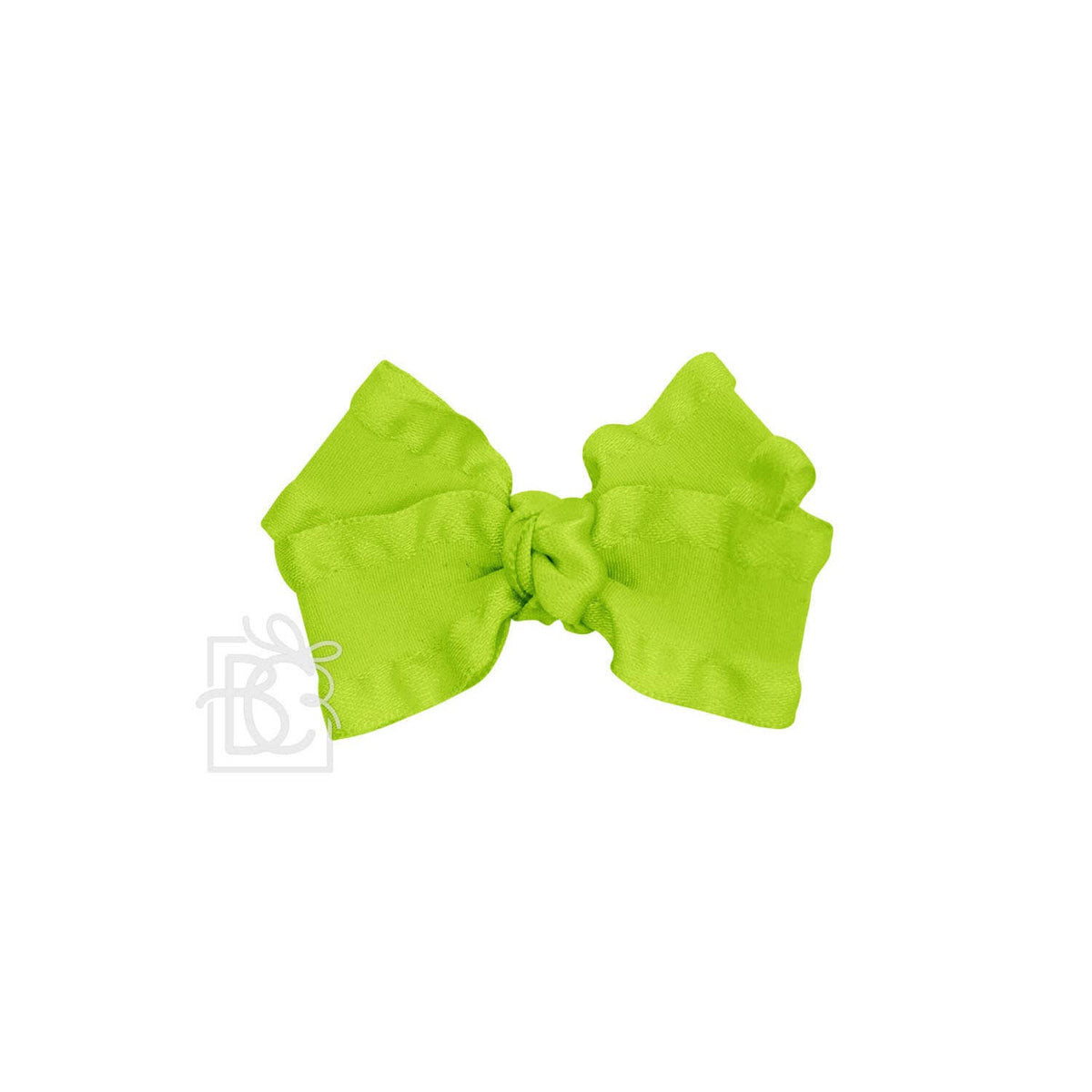BROWN DOUBLE RUFFLE BOW ON CLIP
