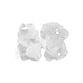 WHITE DOUBLE RUFFLE BOW ON CLIP