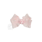 BROWN DOUBLE RUFFLE BOW ON CLIP