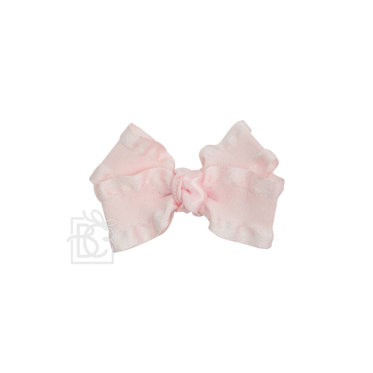 BROWN DOUBLE RUFFLE BOW ON CLIP