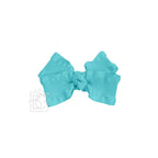 BROWN DOUBLE RUFFLE BOW ON CLIP