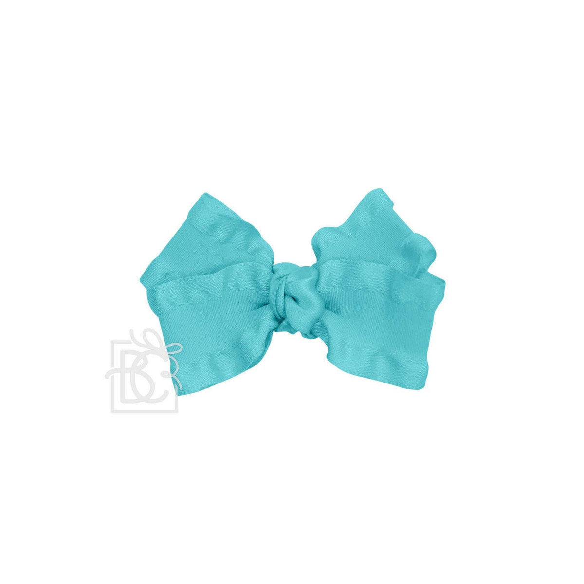 BROWN DOUBLE RUFFLE BOW ON CLIP
