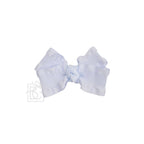 BROWN DOUBLE RUFFLE BOW ON CLIP