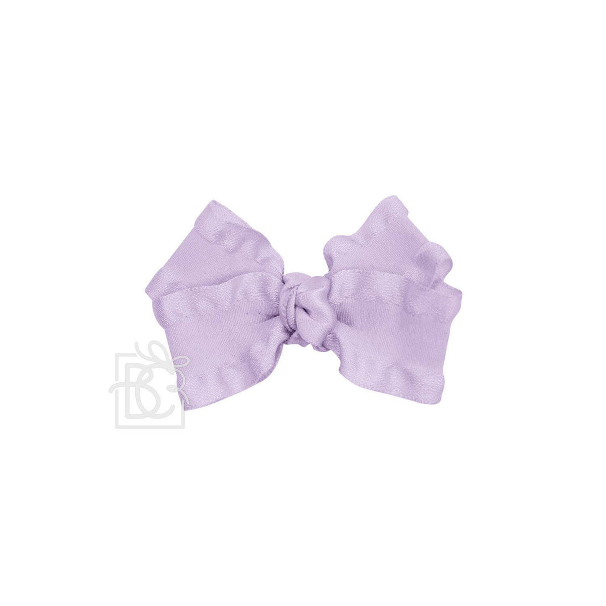 BROWN DOUBLE RUFFLE BOW ON CLIP