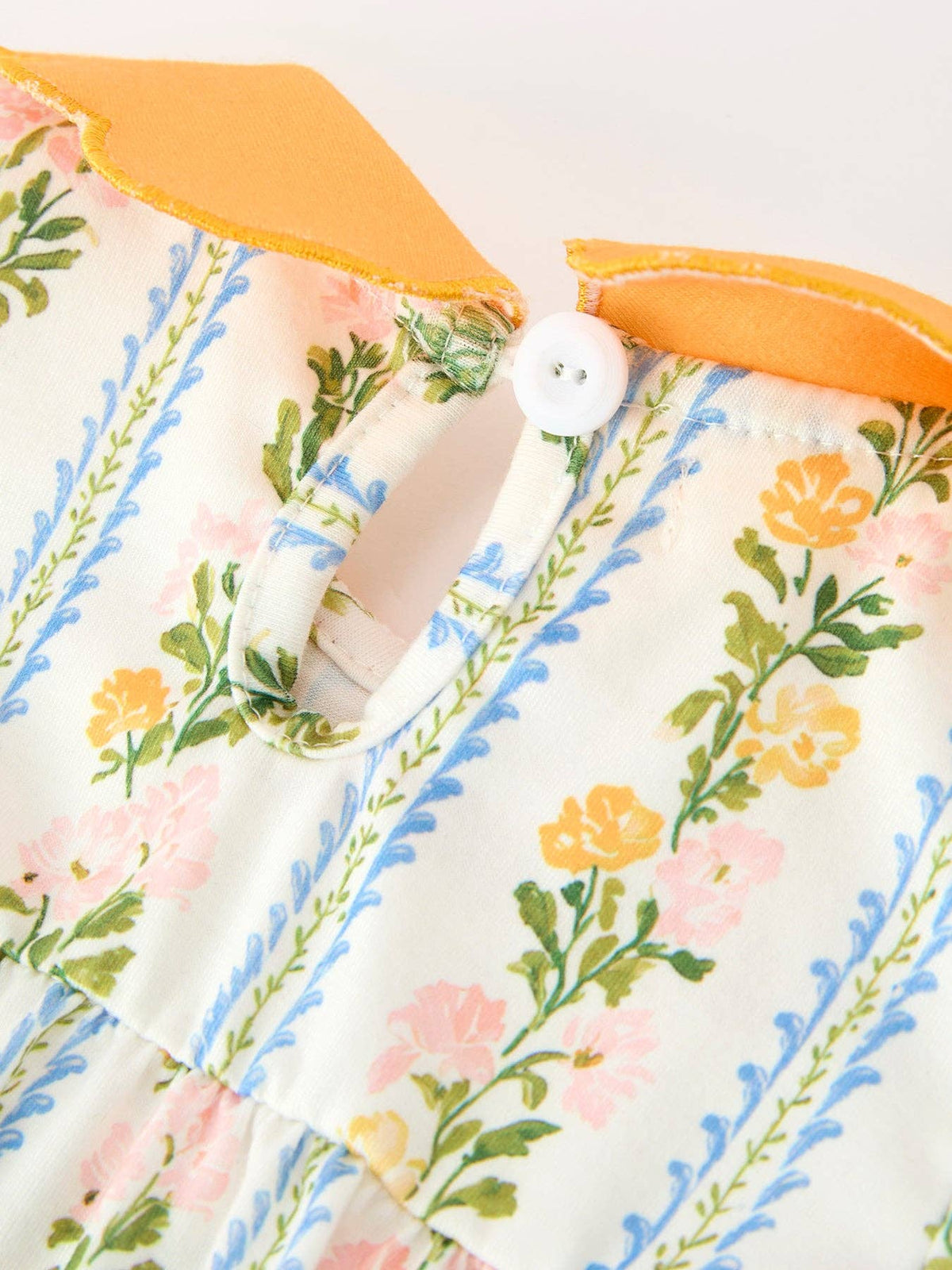 Fall Smocked Bubble with Scallop Collar
