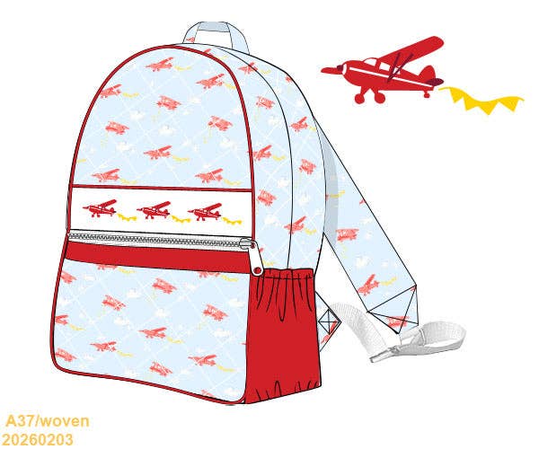 Airplanes Smocked Backpack