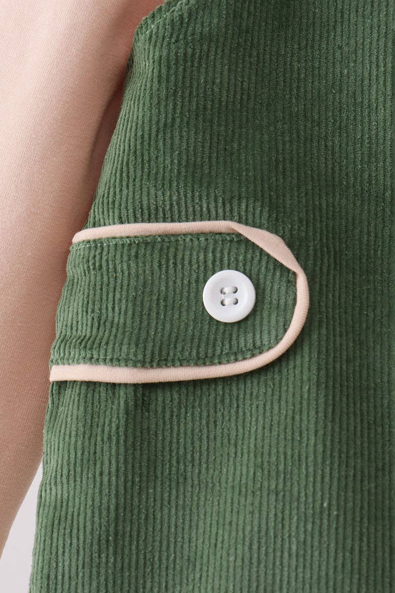 Green Corduroy Jon Jon Set