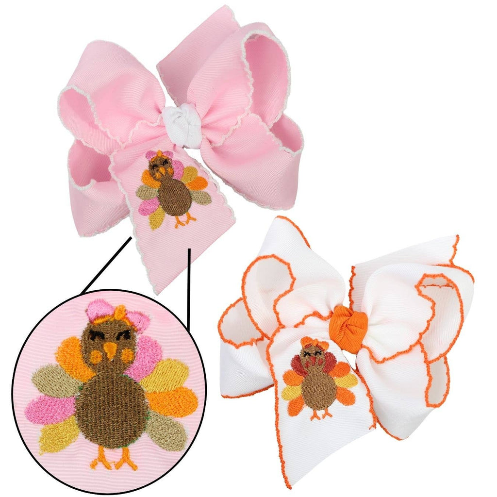Embroidered Turkey Bow