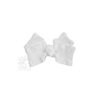 BROWN DOUBLE RUFFLE BOW ON CLIP