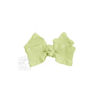 BROWN DOUBLE RUFFLE BOW ON CLIP