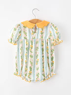 Fall Smocked Bubble with Scallop Collar